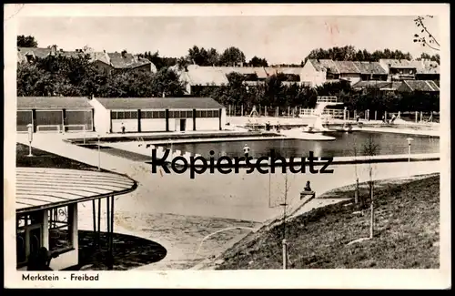 ALTE POSTKARTE MERKSTEIN FREIBAD Herzogenrath Schwimmbad Bad bath swimming pool piscine Ansichtskarte AK postcard cpa