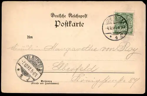 ALTE POSTKARTE GRUSS AUS CHEMNITZ 1897 AM SCHLOSSTEICH Schwäne swan AK Ansichtskarte postcard cpa