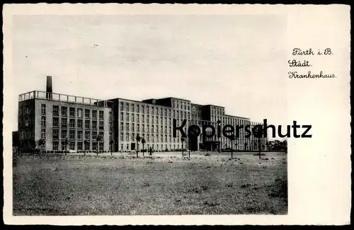 ALTE POSTKARTE FÜRTH 1934 STÄDTISCHES KRANKENHAUS Hospital hopital Fuerth Bayern Ansichtskarte AK cpa postcard