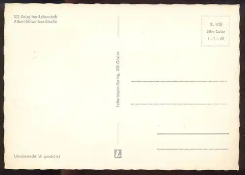 ÄLTERE POSTKARTE SALZGITTER-LEBENSTEDT MIT KARMANN GHIA C&A C & A Albert-Schweitzer-Strasse Autos Auto Ansichtskarte