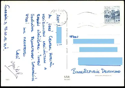 ÄLTERE POSTKARTE FLUGHAFEN SARAJEVO CESSNA Airport Aeroport Aéroport Avion Airline Sarajewo Bosnien Bosne & Herzegowine