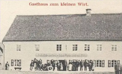 ALTE POSTKARTE GRUSS AUS SCHWAIG HANDLUNG VON MARIA NEUMEIER & GASTHAUS ZUM KLEINEN WIRT Auto car Verlag Michel München