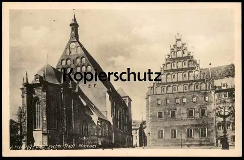 ALTE POSTKARTE FREIBERG IN SACHSEN DOM RECHTS STADT-MUSEUM STADTMUSEUM Ansichtskarte AK cpa postcard