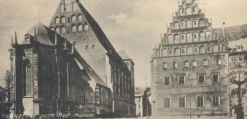 ALTE POSTKARTE FREIBERG IN SACHSEN DOM RECHTS STADT-MUSEUM STADTMUSEUM Ansichtskarte AK cpa postcard