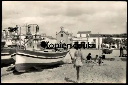 ÄLTERE POSTKARTE TORREDEMBARRA 6 PLAYA SEESTERN starfish étoile de mer estrella de mar beach Fischerboot fishing boat AK