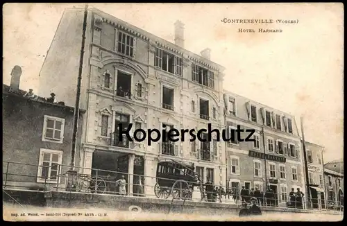 ALTE POSTKARTE CONTREXÉVILLE VOSGES HOTEL HARMAND 1905 Coiffeur carrosse cpa postcard AK Ansichtskarte