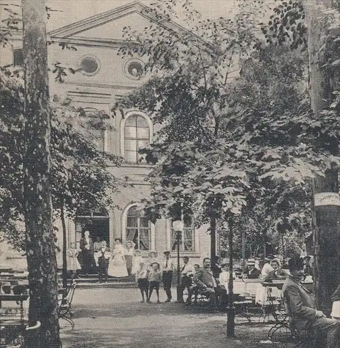 ALTE POSTKARTE DÖBELN RESTAURANT UND CAFÉ MULDENSCHLÖSSCHEN BESITZER OTTO HICK ZWEI KEGELBAHNEN CONCERT-ETABLISSEMENT AK