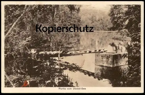 ALTE POSTKARTE PARTIE VOM DIEBEL-SEE VERLAG HANS V. STROM BRIESENHORST STEMPEL BRIESENHORST VIETZ OSTBAHN Brzezno polska