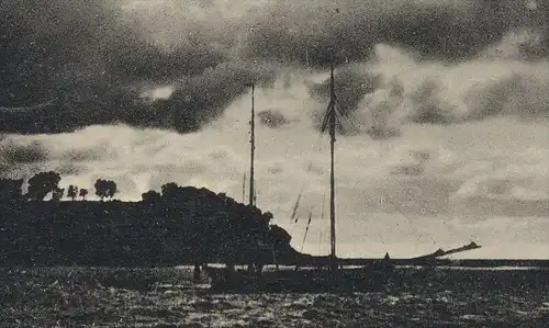 ALTE POSTKARTE NEUKUHREN ABENDSTIMMUNG MIT BLICK ZUR WANGERSPITZE OSTPREUSSEN Pionerski Pionerskij Kursiai Bahnpost AK