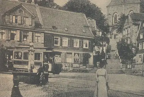 ALTE POSTKARTE GRÄFRATH MARKTPLATZ SOLINGER KLEINBAHN SOLINGEN Strassenbahn Bahn Tram tramway AK Ansichtskarte postcard