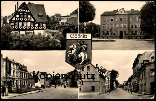 ÄLTERE POSTKARTE GÖSSNITZ THÜRINGEN FACHWERK Wappen Gößnitz AK Ansichtskarte postcard cpa