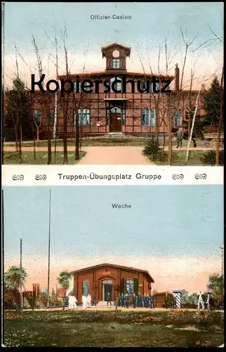 ALTE POSTKARTE TRUPPEN-ÜBUNGSPLATZ GRUPPE BEI GRAUDENZ WACHE Westpreussen Grudziadz Polska Truppenübungsplatz postcard
