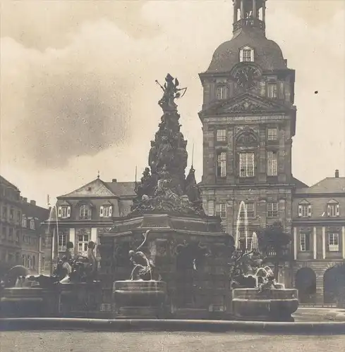 ALTE POSTKARTE MANNHEIM PARADEPLATZ MIT BRUNNEN 1933 Fontaine fountain Ansichtskarte AK cpa postcard