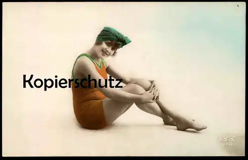 ALTE POSTKARTE MÄDCHEN FRAU BADEMODE femme woman bathing costume swimsuit maillot cpa postcard AK Ansichtskarte