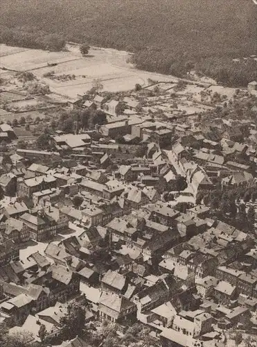 ALTE POSTKARTE GRABOW IN MECKLENBURG VOM FLUGZEUG AUS GESEHEN Fliegeraufnahme Luftbild cpa postcard AK