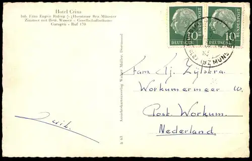 ALTE POSTKARTE HORSTMAR HOTEL CRINS WERBUNG ROLINCK BIER VW KÄFER beer Ansichtskarte AK cpa postcard