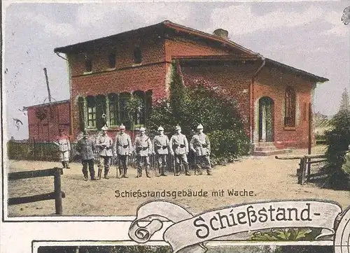 ALTE POSTKARTE OSNABRÜCK EVERSBURG SCHIESSSTAND WACHE SOLDATEN 1916 Soldat Uniform uniforme Ansichtskarte cpa postcard