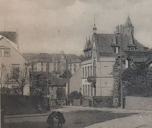 ALTE POSTKARTE IDSTEIN IM TAUNUS WIESBADENER STRASSE UND KAISERLICHES POSTAMT Post Kinderwagen Ansichtskarte AK postcard