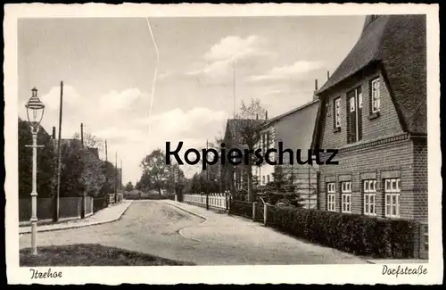 ALTE POSTKARTE ITZEHOE DORFSTRASSE Strassenpartie Schleswig-Holstein Ansichtskarte AK cpa postcard