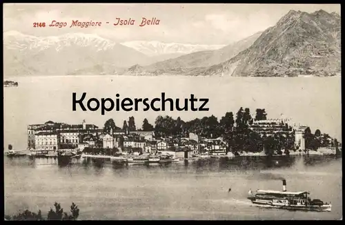 ALTE POSTKARTE LAGO MAGGIORE ISOLA BELLA steamship Damper Raddampfer bateau à vapeur ship cpa postcard AK Ansichtskarte