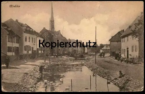 ALTE POSTKARTE MIEHLEN BACHLAUF WASSERVÖGEL 1919 NASTÄTTEN Rhein-Lahn-Kreis cpa postcard AK Ansichtskarte