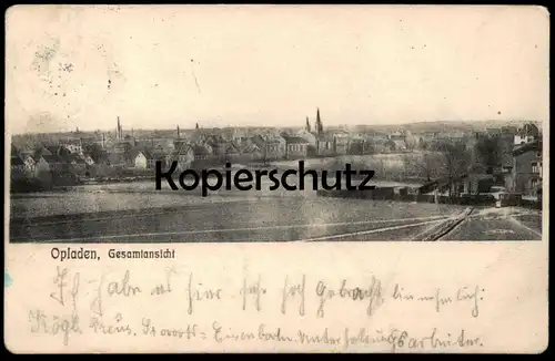 ALTE POSTKARTE LEVERKUSEN OPLADEN GESAMTANSICHT 1913 PANORAMA Totalansicht Total cpa postcard AK Ansichtskarte