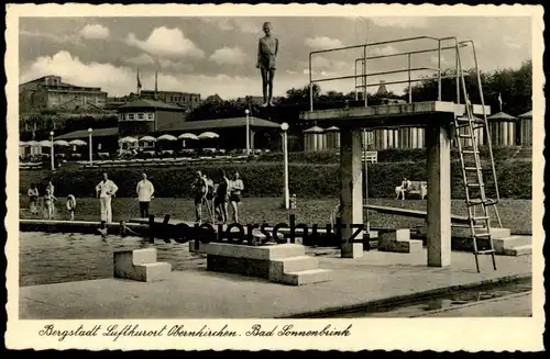 ALTE POSTKARTE BERGSTADT LUFTKURORT OBERNKIRCHEN BAD SONNENBRINK Schaumburg Bad Schwimmbad Freibad swimming pool piscine