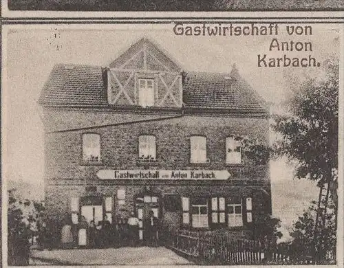 ALTE POSTKARTE GRUSS AUS HOLZFELD TOTALANSICHT KIRCHE SCHULE GASTWIRTSCHAFT VON ANTON KARBACH BOPPARD cpa postcard AK