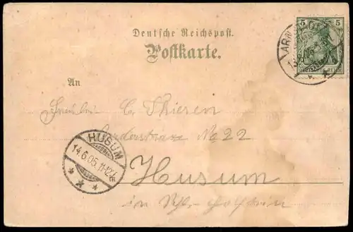 ALTE LITHO POSTKARTE GRUSS VON DER EREMITAGE BEI ARNSTADT LIEBESPAAR Paar Thüringen couple AK cpa postcard Ansichtskarte