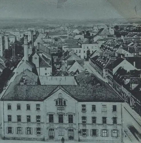 ALTE MONDSCHEIN-POSTKARTE GRUSS AUS ERLANGEN BLICK VON DER FRANZÖSISCH REFORMIERTEN KIRCHE NACH OSTEN moonlight lune