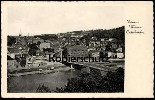 ALTE POSTKARTE ESSEN-WERDEN RUHRBRÜCKE pont bridge Brücke cpa postcard AK Ansichtskarte