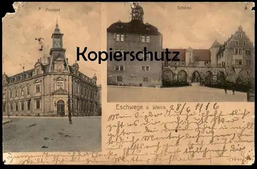 ALTE POSTKARTE ESCHWEGE A. WERRA SCHLOSS POSTAMT Post castle chateau Ansichtskarte AK cpa postcard