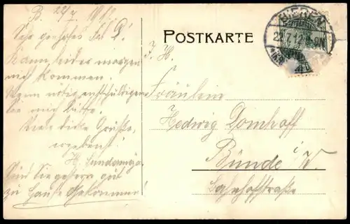 ALTE POSTKARTE GRUSS AUS BIEREN BAHNHOF LOKOMOTIVE DAMPFLOK GASTHOF SCHÜTTE steam train locomotive à vapeur station gare