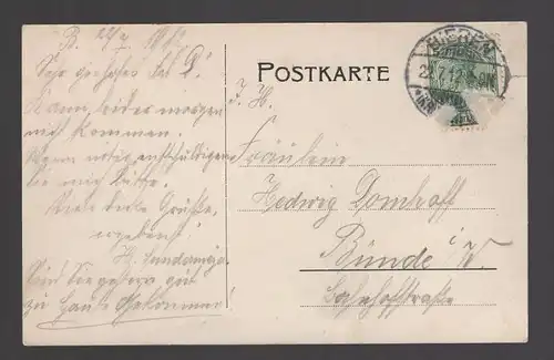 ALTE POSTKARTE GRUSS AUS BIEREN BAHNHOF LOKOMOTIVE DAMPFLOK GASTHOF SCHÜTTE steam train locomotive à vapeur station gare