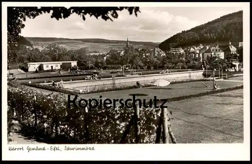 ÄLTERE POSTKARTE KURORT GEMÜND EIFEL SCHLEIDEN SCHWIMMBAD piscine swimming pool Bad cpa postcard AK Ansichtskarte