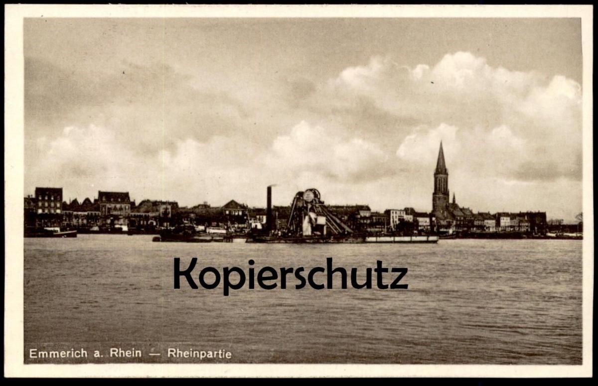 ALTE POSTKARTE EMMERICH AM RHEIN RHEINPARTIE Ansichtskarte AK cpa ...