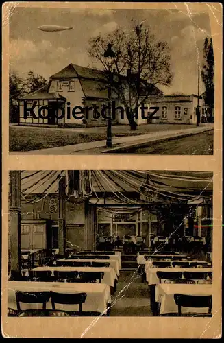 ALTE POSTKARTE RESTAURANT HAUS BRENSCHEDE BOCHUM  BES. FRIEDRICH HARTMANN ZEPPELIN airship Ansichtskarte AK postcard cpa