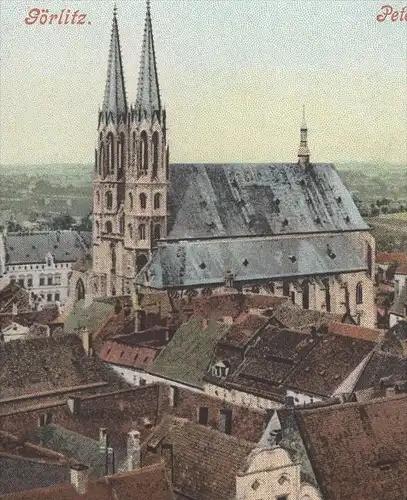 ALTE POSTKARTE GÖRLITZ PETERSKIRCHE VOM RATHAUSTURM AUS postcard cpa AK Ansichtskarte