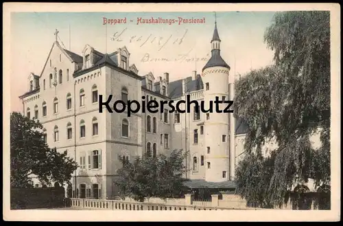 ALTE POSTKARTE BOPPARD HAUSHALTUNGS-PENSIONAT Haushaltungspensionat Ansichtskarte cpa postcard AK