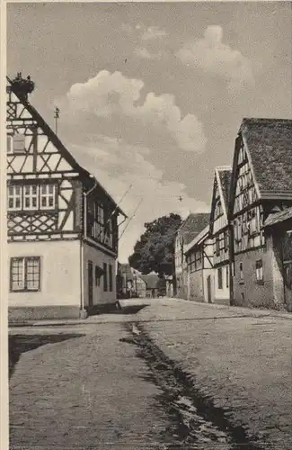 ALTE POSTKARTE BÜTTELBORN RATHAUS STORCHENNEST Storch stork's nest Störche nid de cigogne Ansichtskarte AK postcard cpa