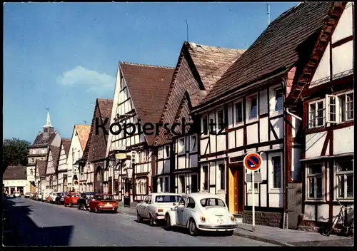 ÄLTERE POSTKARTE HOLZMINDEN WESER HINTERE STRASSE OPEL VW KÄFER BMW Auto Autos car cars cpa postcard AK Ansichtskarte