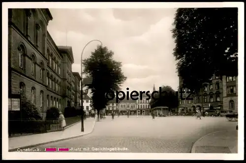 ALTE POSTKARTE OSNABRÜCK A-H-PLATZ MIT GERICHTSGEBÄUDE Gericht court AK Ansichtskarte cpa postcard