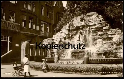 ALTE POSTKARTE OSNABRÜCK HAARMANNSBRUNNEN Kinderwagen poussette pushchair Brunnen fontaine AK Ansichtskarte cpa postcard