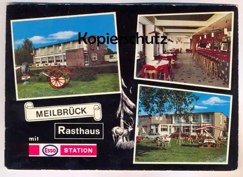 ÄLTERE POSTKARTE RASTHAUS MOTEL SCHILLIG MEILBRÜCK ESSO STATION MECKEL Bitburger Land cpa postcard AK Ansichtskarte