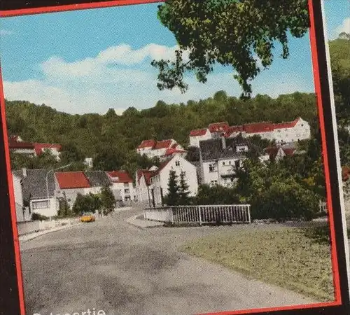 ÄLTERE POSTKARTE THALEISCHWEILER-FRÖSCHEN THALFRÖSCHEN KREIS PIRMASENS ORTSPARTIE PANORAMA KIRCHPARTIE Opel Bahn Waggon