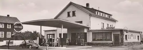 ALTE POSTKARTE HERDORF SIEG RASTHOF & GROSSTANKSTELLE RHEINPREUSSEN TANKSTELLE DAADEN filling petrol station de service