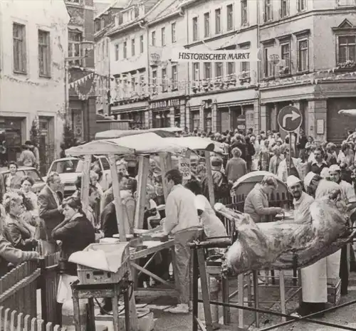 ÄLTERE POSTKARTE FREIBERG 800-JAHR-FEIER 1986 GAUMENFREUDE FÜR VIELE OCHSE AM SPIESS Ansichtskarte AK cpa postcard