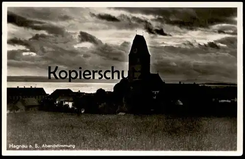 ALTE POSTKARTE HAGNAU AM BODENSEE ABENDSTIMMUNG ABEND SONNENUNTERGANG cpa postcard AK Ansichtskarte