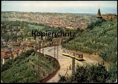 ÄLTERE POSTKARTE STUTTGART BLICK VON DER NEUEN WEINSTEIGE Strassenbahn tram tramway cpa AK Ansichtskarte postcard