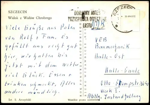 ÄLTERE POSTKARTE SZCZECIN WIDOK Z WALOW CHROBREGO Stettin Hafen Polska Polen poland cpa postcard AK Ansichtskarte